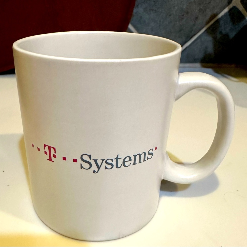 T-SYSTEMS COMPANY LOGO COFFEE COCOA SOUP MUG CUP COLLECTIBLE CERAMIC COLLECTIBLE - Picture 5 of 7